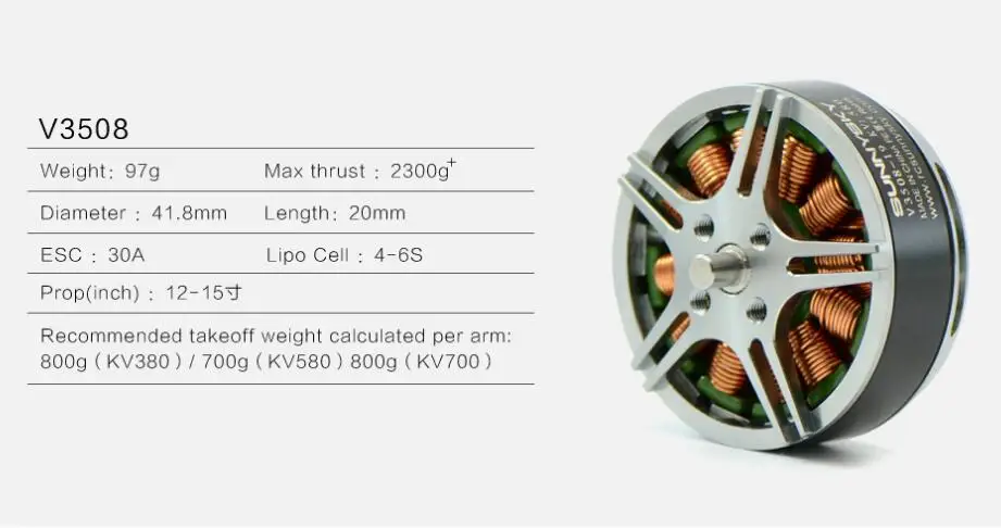 4 компл./лот SUNNYSKY V3508 380kv 580kv 700kv бесщеточный двигатель для дистанционно управляемого мультикоптера