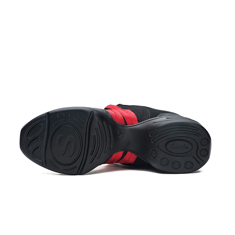 Дышащие сетчатые кроссовки Sansha низкие Квадратные танцевальные туфли сальса для