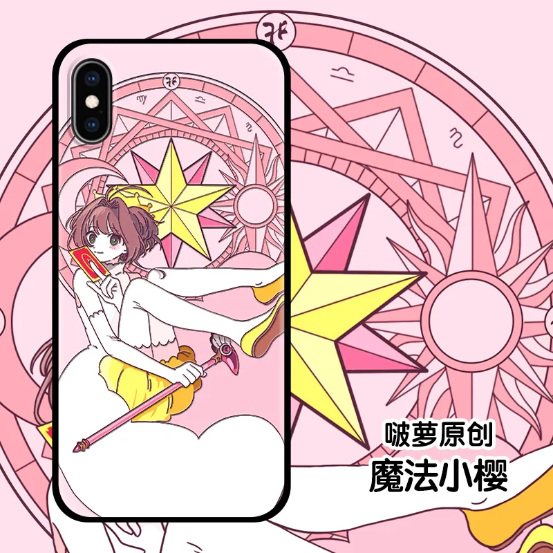 Чехол для iphone XS MAX 3D тисненая Сакура 7/8 plus Мягкий силиконовый чехол 6 6s XR Cow card shell +