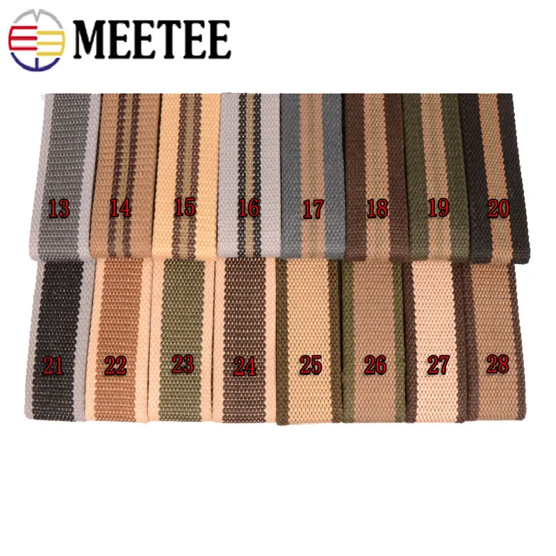 Meetee 1pcs 110cm 4mm Thick Woven Canvas Webbing Belt Suitable for Alloy Buckle DIY Manual Sewing Accessories BD349 |