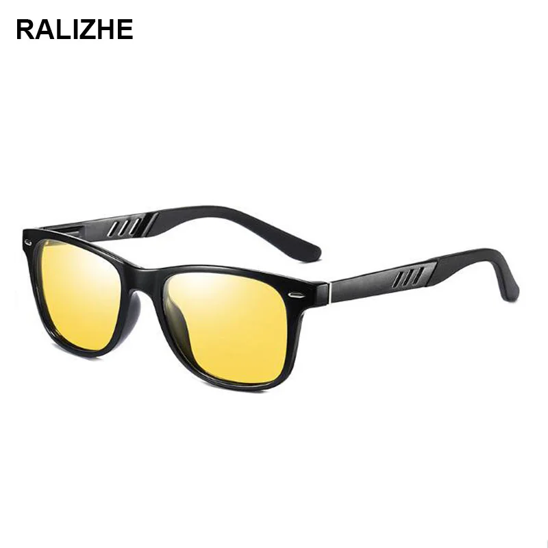

Fashion Men Women Polarized Luxury Black Night Vision Glasses Vintage Square Yellow Driving Goggles Anti Glare For Driver UV400