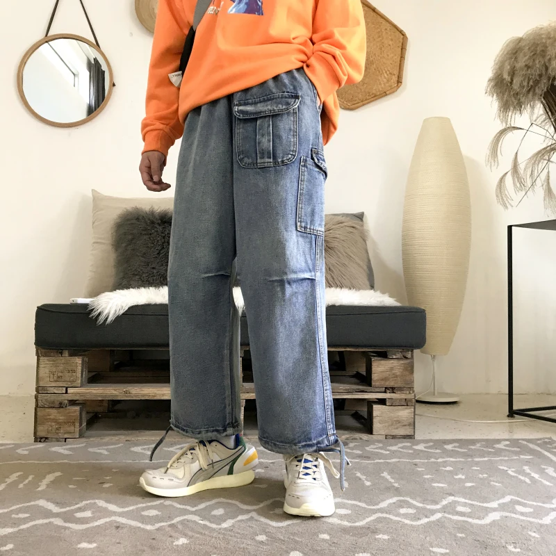 2018 корейский стиль Мужская мода мешковатые Homme повседневные эластичные брюки