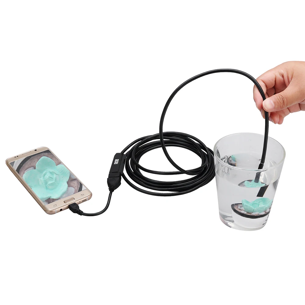 

OWSOO 5.5mm 6 LEDs USB Endoscope 3M Cable Android Mini Sewer Camera Borescope for OTG USB Wire Snake Tube Camera Car Inspection