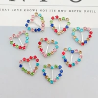 50pcs colour rhinestone roundheartsquare buckel bead for kids hair jewelry ornament scrapbooking bride headwear diy accessory