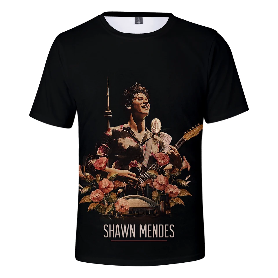 Женская футболка в стиле Харадзюку Shawn mendes с коротким рукавом и электронной