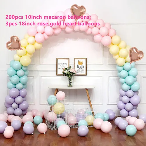SET 1 DIY пастельные воздушные шары-гирлянды набор Ассорти Макарон конфеты цветные латексные шарики для вечеринки арка для свадьбы 18-ой день рождения Единорог Вечерние - Цвет: SET 1