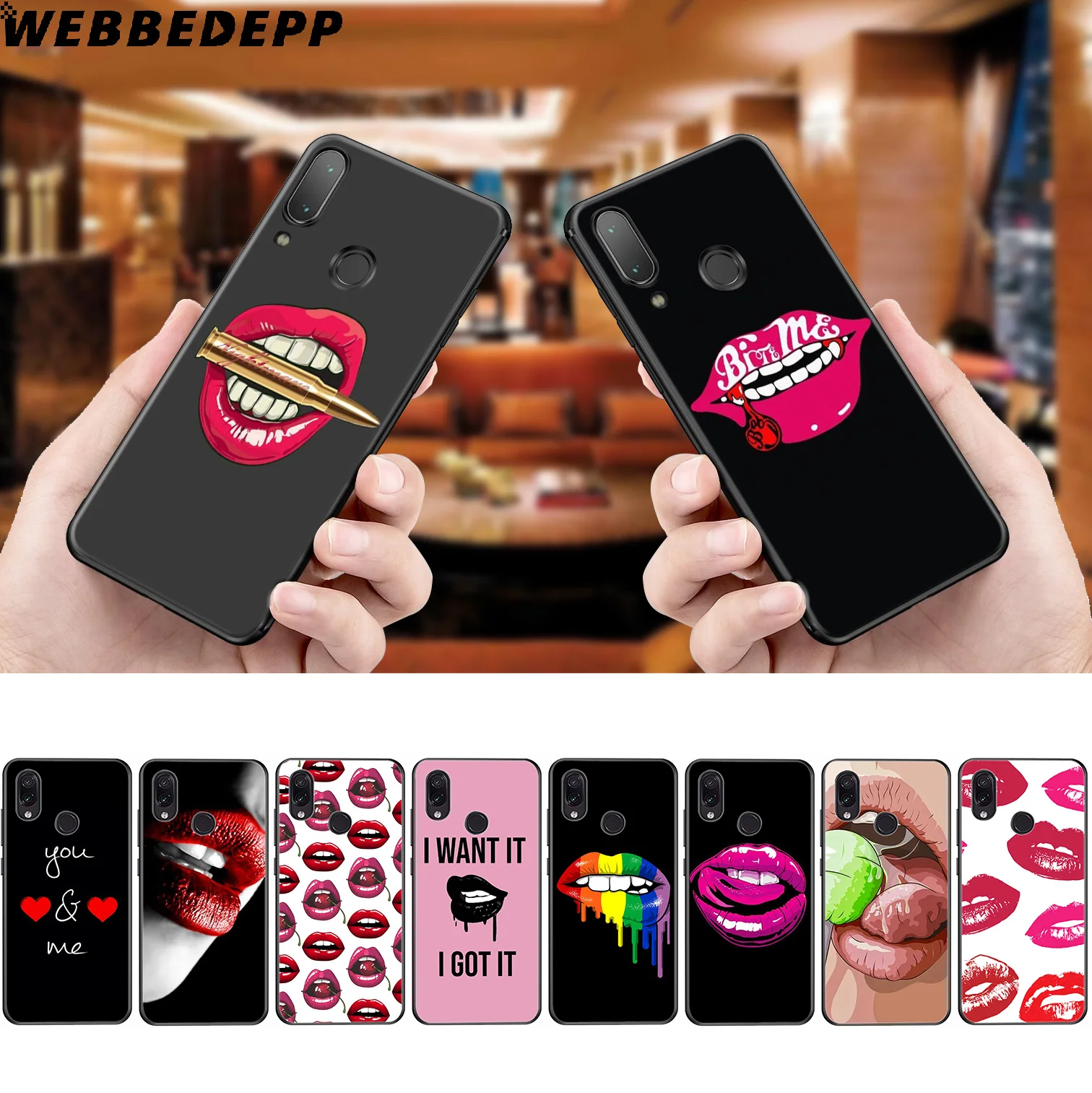 WEBBEDEPP Red Sexy Lips girl Soft Case for Xiaomi Redmi K20 7A 4A 4X 5 5A 6 6A S2 Note 8 4 7 Pro Plus Prime |