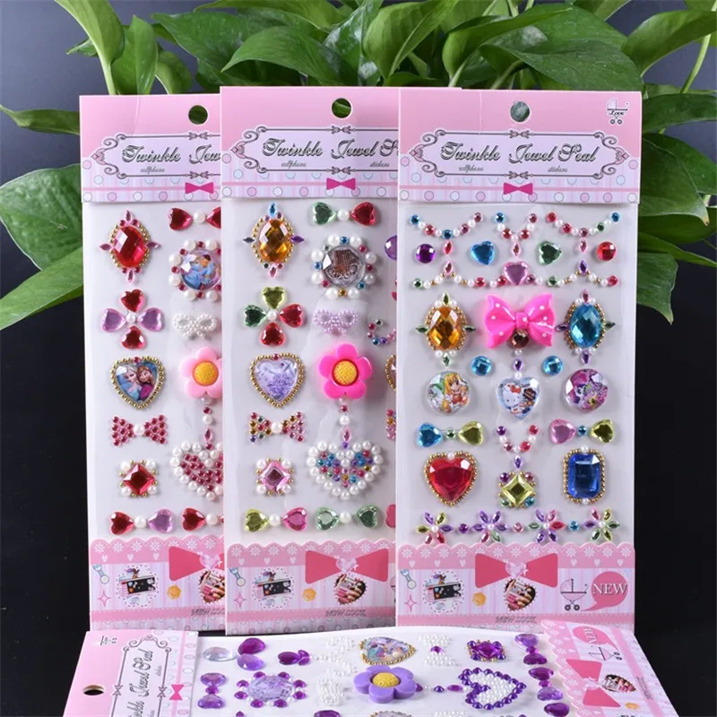 Детские игрушки наклейка 3 листа Diy Наклейка мобильное искусство Кристальный