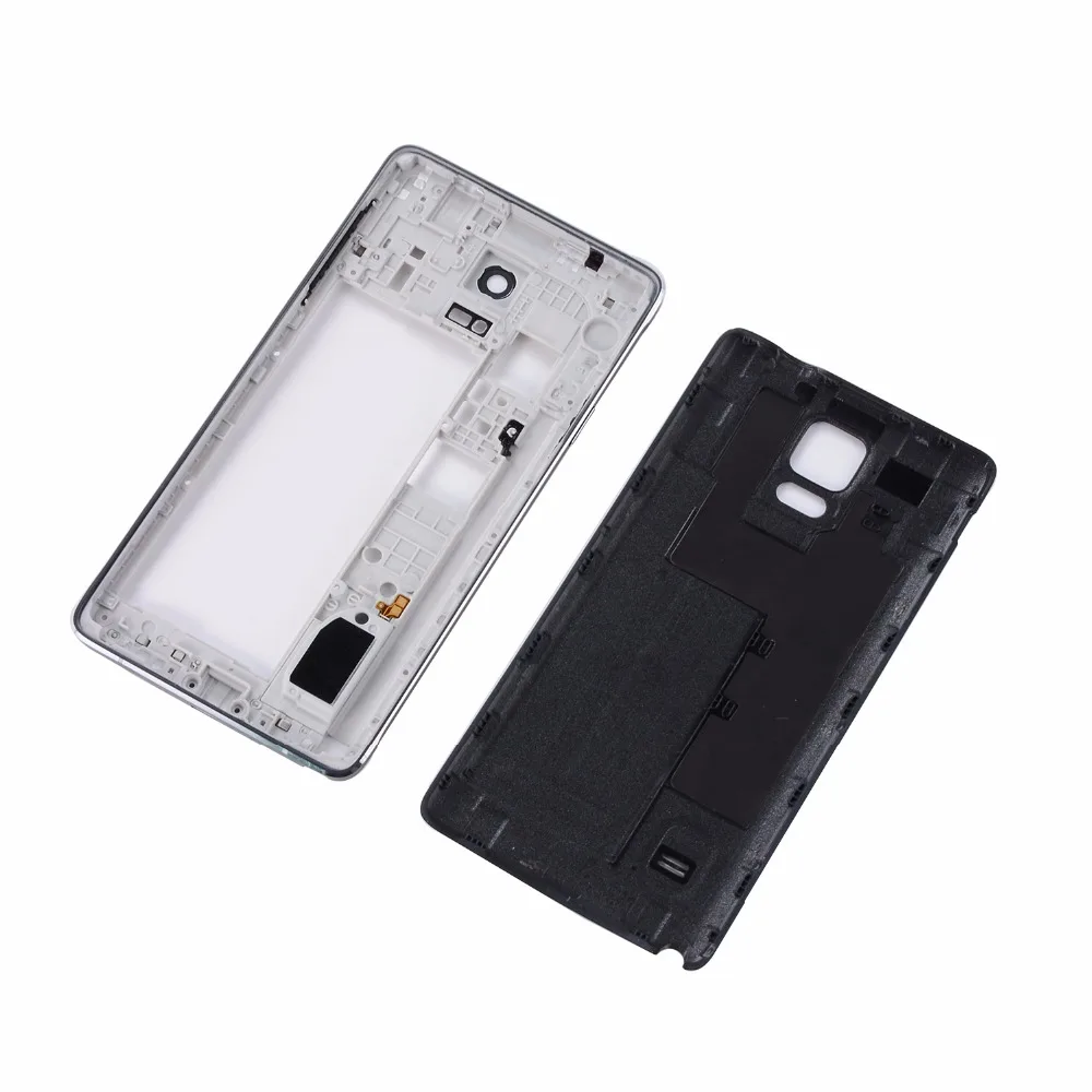 Для samsung Galaxy Note 4 N910F N910A N910P N910C Задняя крышка батареи+ Корпус пластина средней рамы с ободком(версия для одной карты
