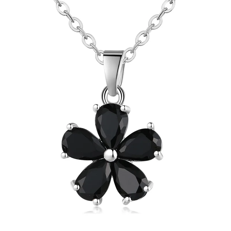 

Utimtree New Top Quality Tiny Rose Gold Color Cubic Zirconia CZ Flower Round Pendant Necklaces For Women Statement Jewelry 2018