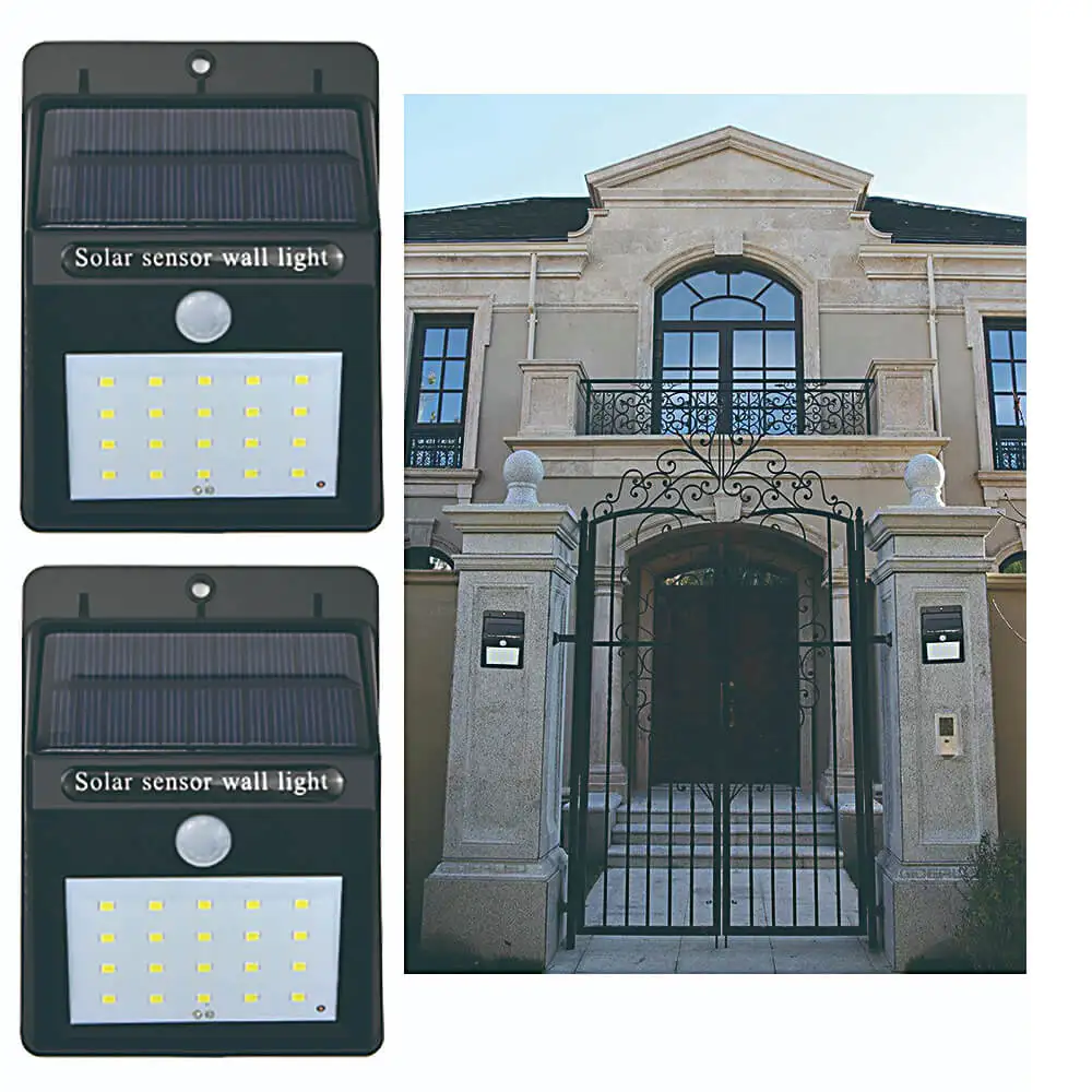 Solar Wall light With PIR Motion Sensor Waterproof garden Solar Power Wall Light Energy Saving Solar Rechargeable led door light
