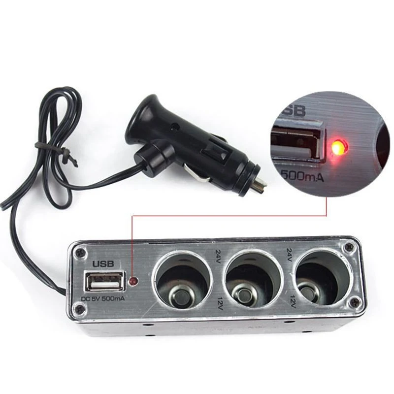 3 способа мульти разветвитель автомобильного прикуривателя USB штепсельное