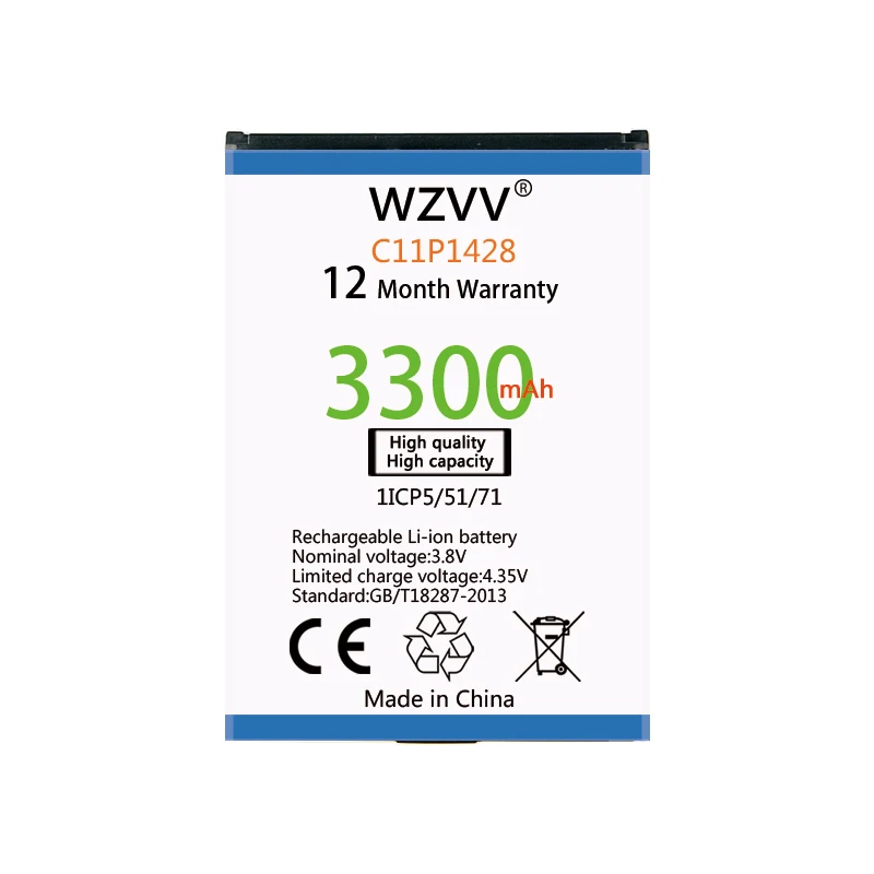 Wzvv 3300mAh литий полимерный аккумулятор C11P1428 для ASUS ZenFone2 Laser 5 &quotZE500KL ZE500KG Z00ED сменные