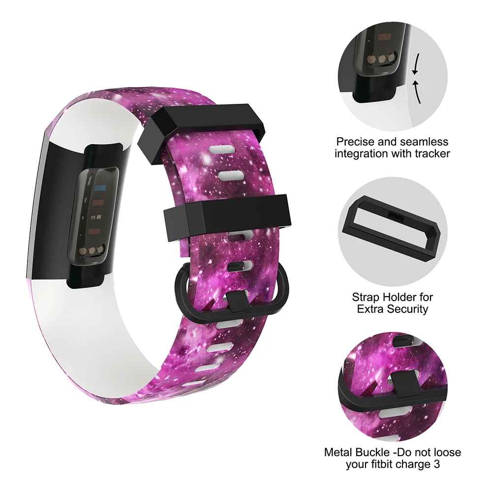 Повязки Baaletc для Fitbit Charge 3 (4 упаковки) сменные регулируемые спортивные ремешки