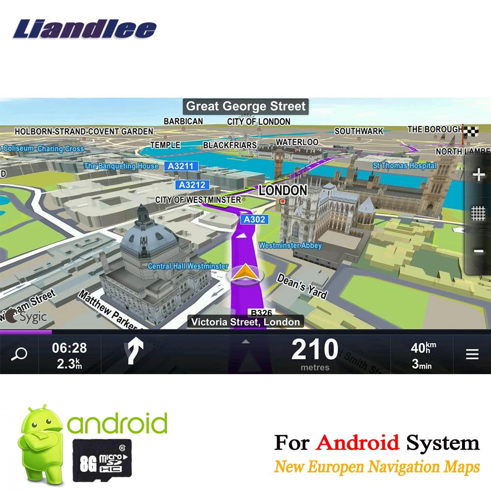 SD-карта Liandlee 8 ГБ GPS-навигация карта Android для Европы Ирландии Нидерландов Бельгии