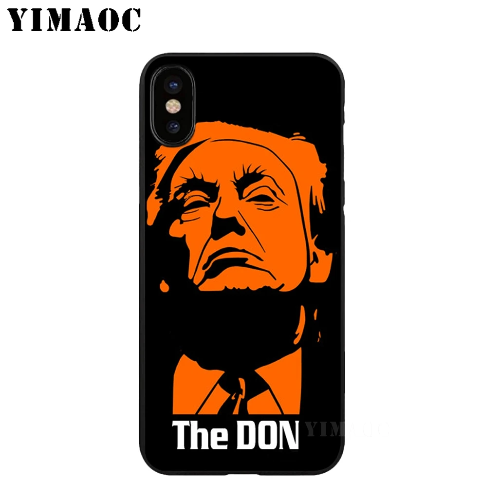 YIMAOC Donald John Trump Soft TPU Black Silicone Case for iPhone X or 10 8 7 6 6S Plus 5 5S SE Xr Xs Max |