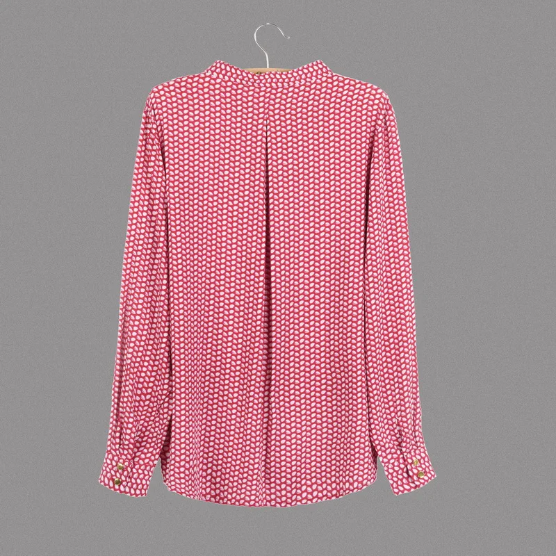 Забавные оранжевые новые модные женские элегантные блузки с принтом красных