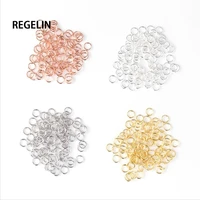 regelin 20pcs 4mm 925 sterling silver gold plated platinum plating open jump ring connectors for diy jewelry making findings