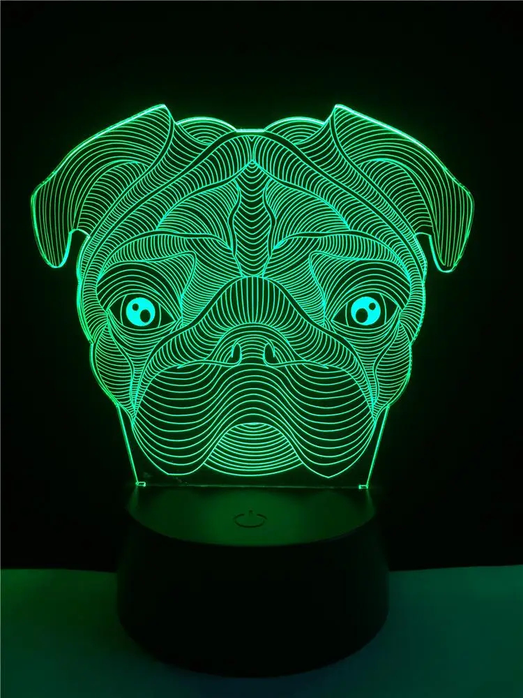 3D милая собака Goggy Shar Pei Форма собаки светодиодный светильник ночник для ребенка