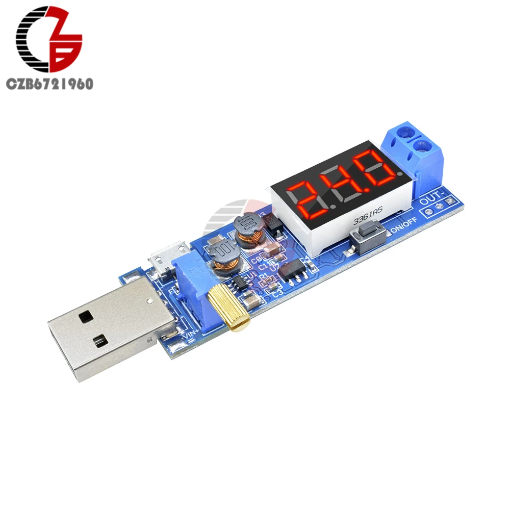 Цифровой преобразователь напряжения USB/Micro USB 5 В 1 2 24 Регулируемый регулятор