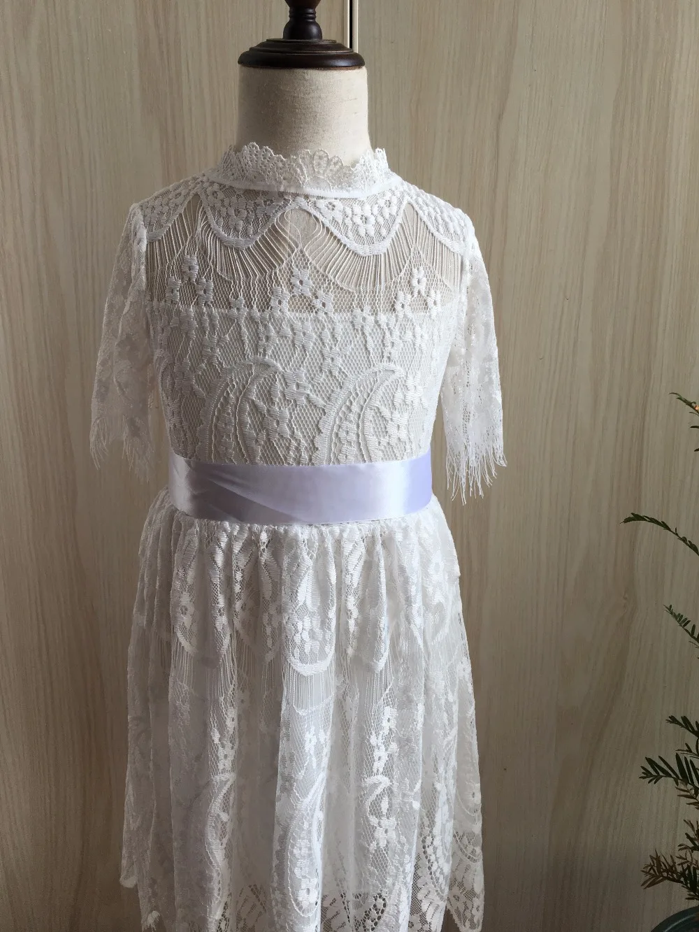 Girls white soft lace dress vintage children half sleeve hallow out flower girls fashion kids tassels princess vestido | Детская одежда