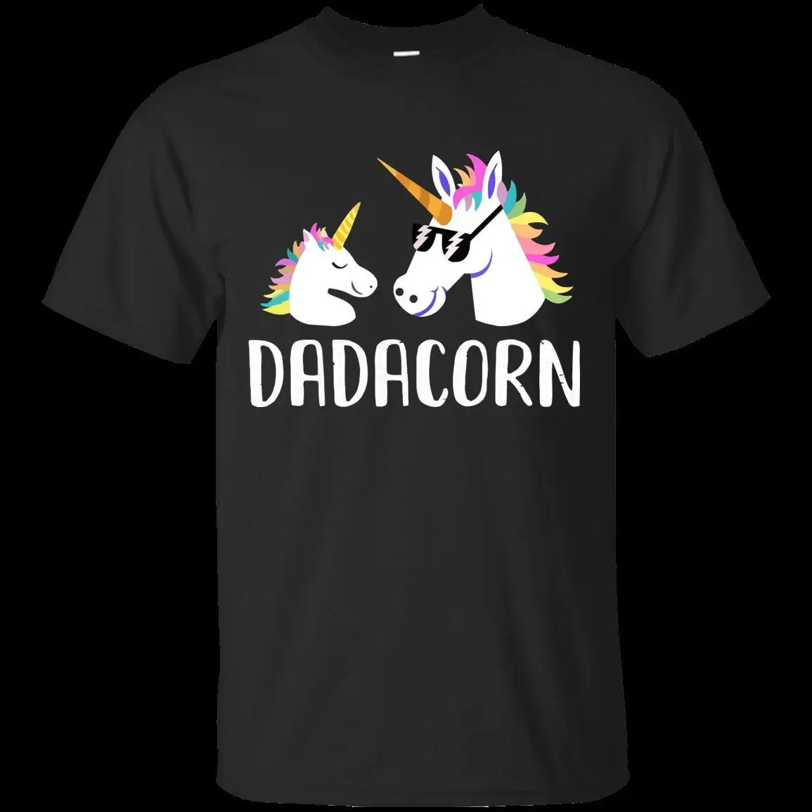 Dadacorn Единорог папа и ребенок день отцов Футболка черная футболка для мужчин