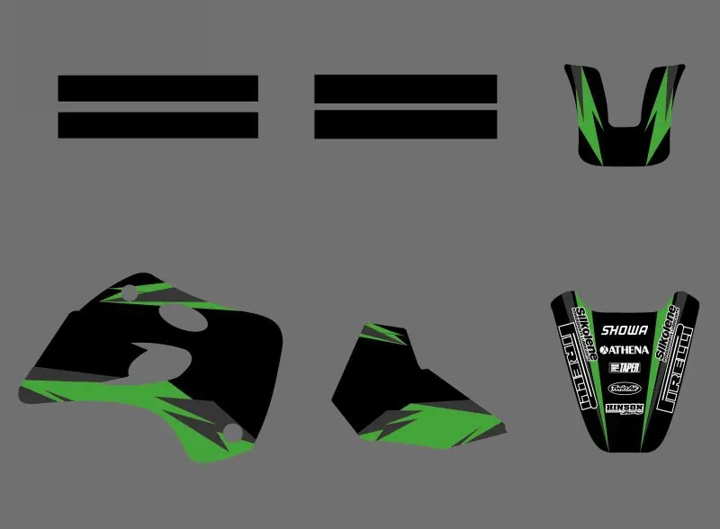 H2CNC графика и фон наклейки Наборы для Kawasaki KX80 KX 80 1994 1995 1996 1997|sticker kit|team graphicsdecal kit |