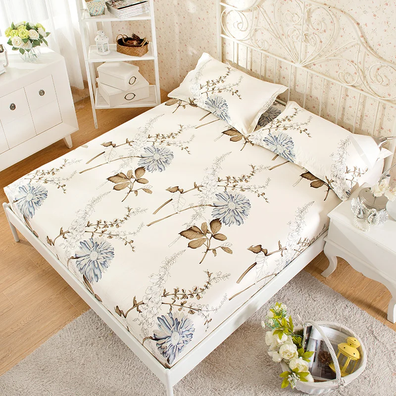 100% хлопок современного постельное белье цветочный Рисунок яркий наматрасник