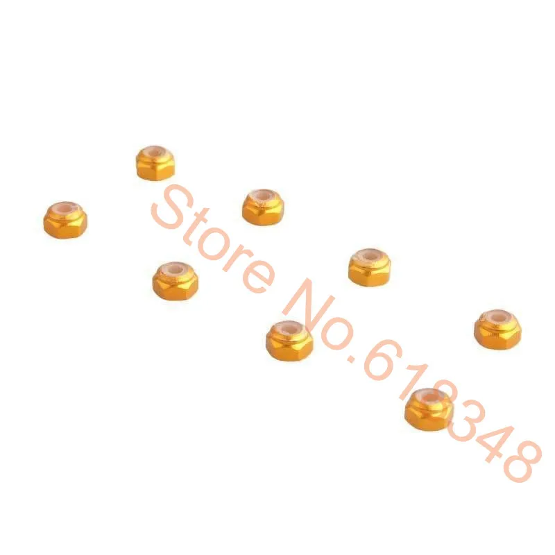 Оптовая продажа 10 компл./лот Алюминий Нейлон Колеса Контргайка M3 02102 1: 10th