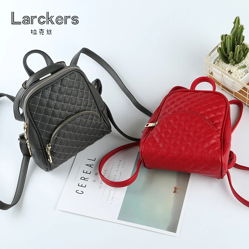 Модный рюкзак из искусственной кожи в клетку с бриллиантами женский небольшого