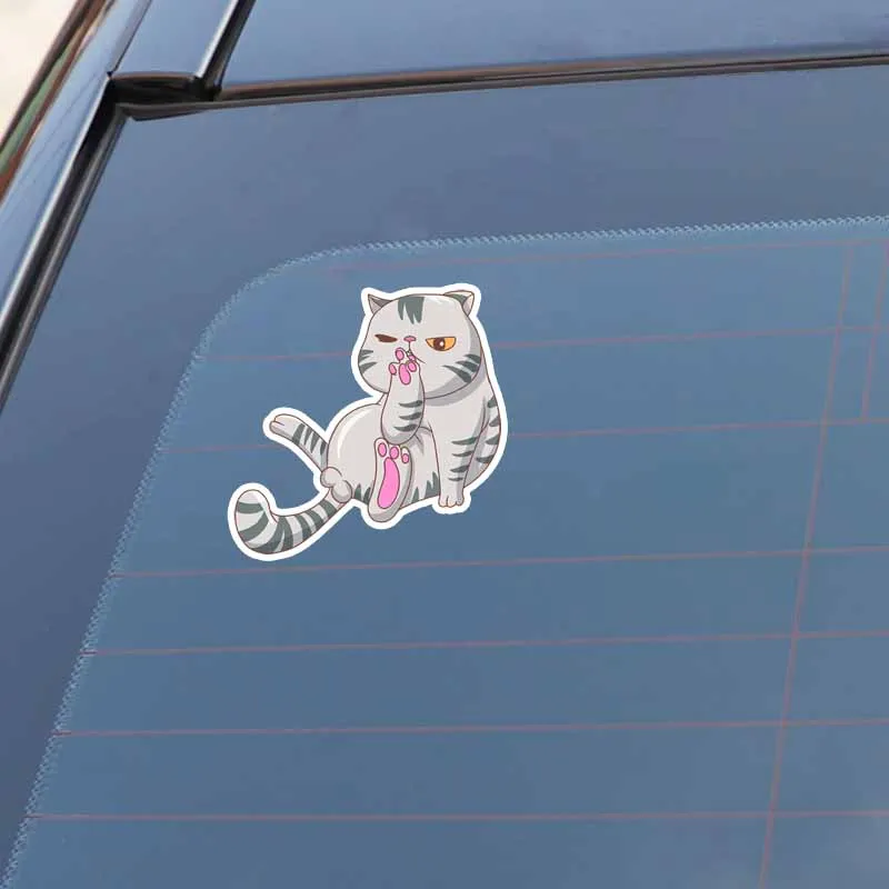 

YJZT 14.5CM*14.2CM Cartoon Lovely Cat Car Sticker Decal PVC Car Accessories 5-1138