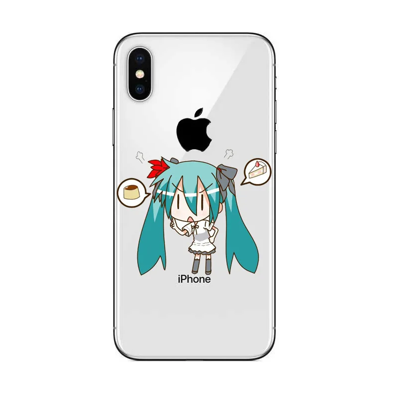 Anime Girl Hatsune Miku cell Phone Cover coque for iPhone Xr 8 7 6 5 5s SE 6S Plus XR XS MAX Soft silicone |