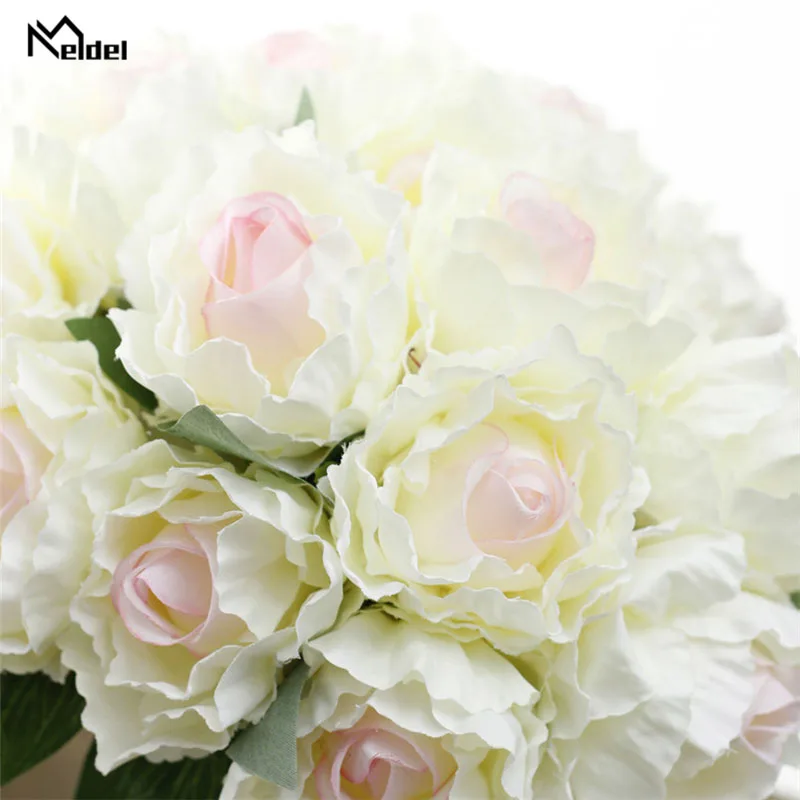 Meldel Свадебный букет подружки невесты 7 головок искусственный шёлковый пион