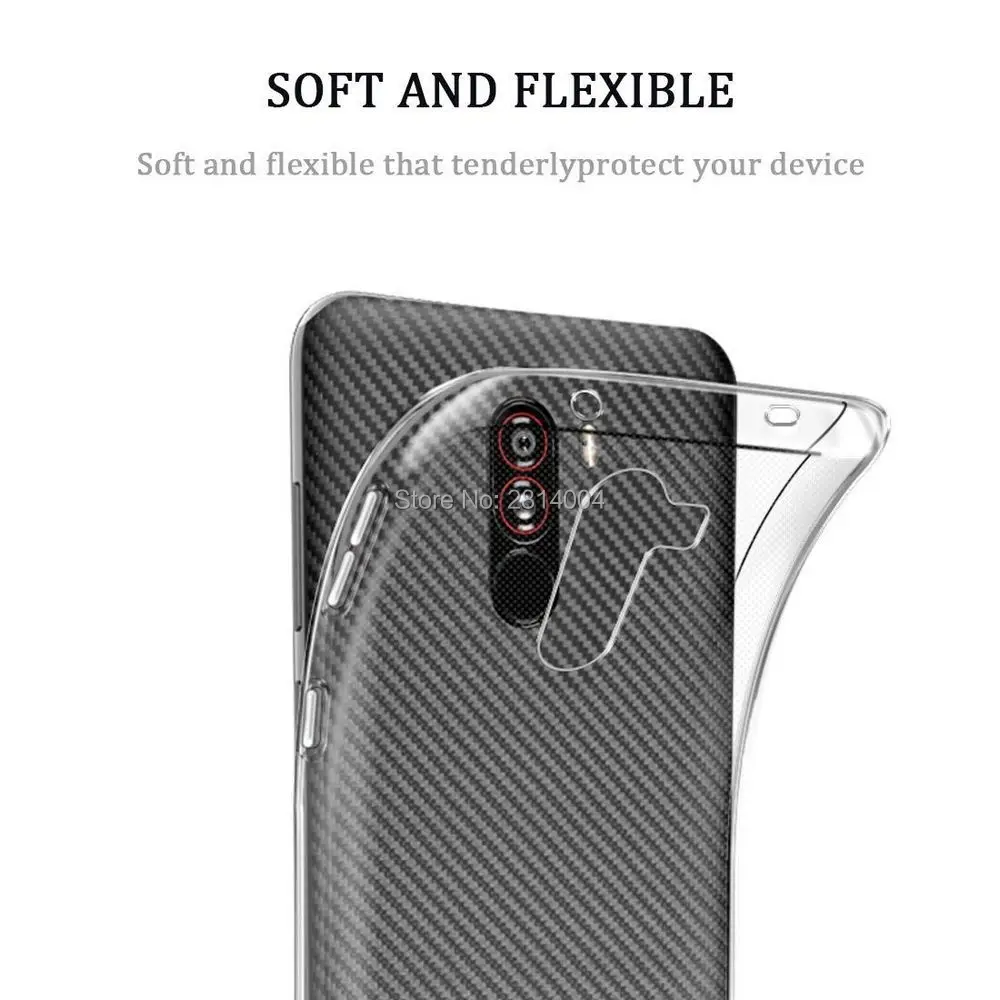 DSCACC Ultra Slim Crystal Clear Прозрачный мягкий ТПУ чехол Чехол Для Сяо mi Pocophone Поко красный