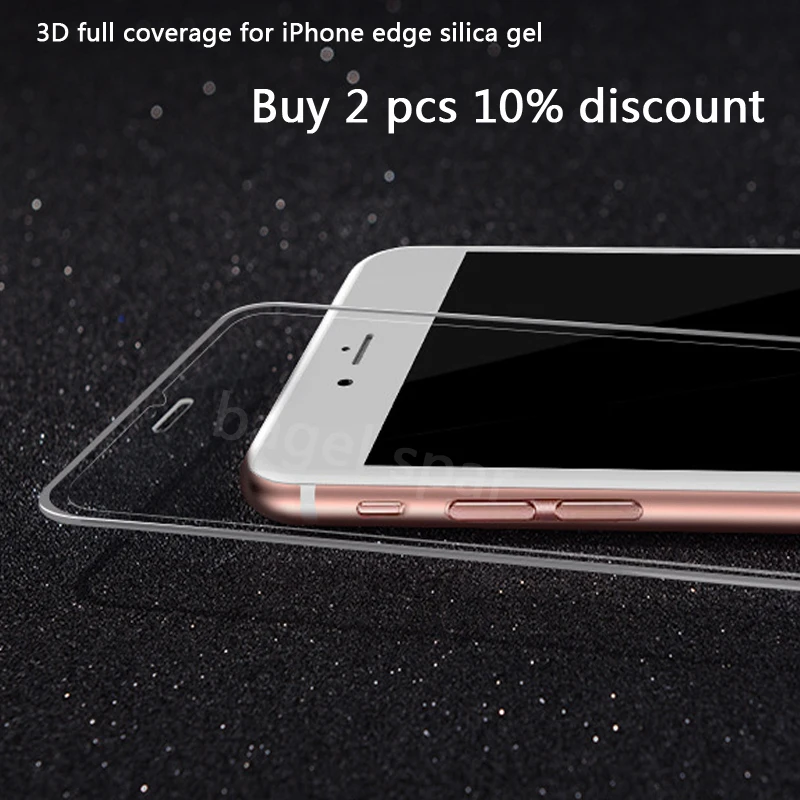 

for iPhone 6 tempered glass for iphone 7 Screen Protectors tpu edge glass for iphone 8 3D full coverage edge silica gel glass