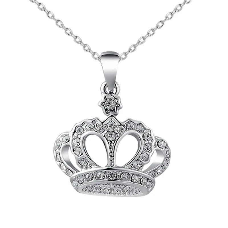 1 Pcs Fashion Crystal Pendant Necklaces Premium Crown Gold And Silver Sweater Chain A481 | Украшения и аксессуары