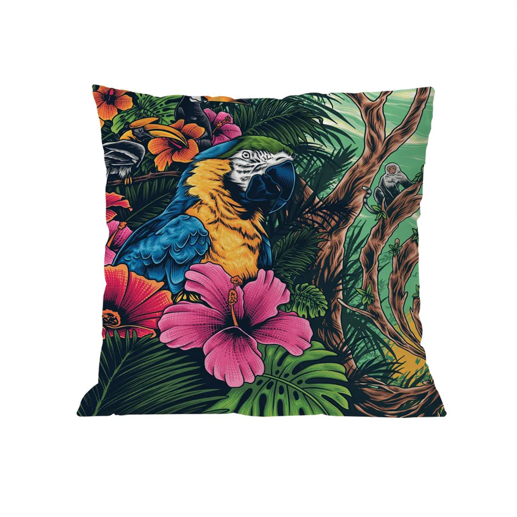 Льняная наволочка с цветочным принтом в европейском стиле 45x45 cojines decorativos decoracion
