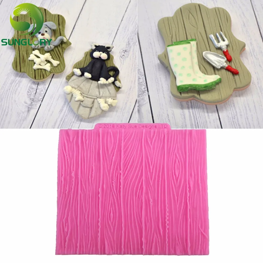 Помадка Сахар ремесло торт с узором древесной коры силиконовые формы DIY Дерево