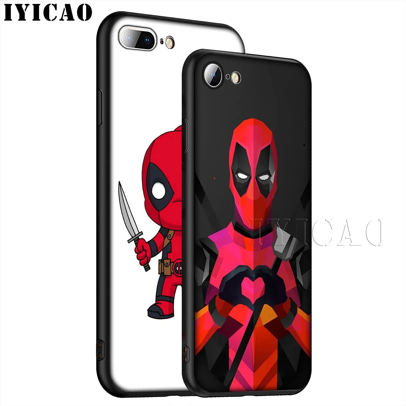 IYICAO Чехол Soft Silicone Deadpool для iPhone XR X XS 11 Pro Max 6 6S 7 8 Plus 5 5S SE 10 TPU Black Cover on.