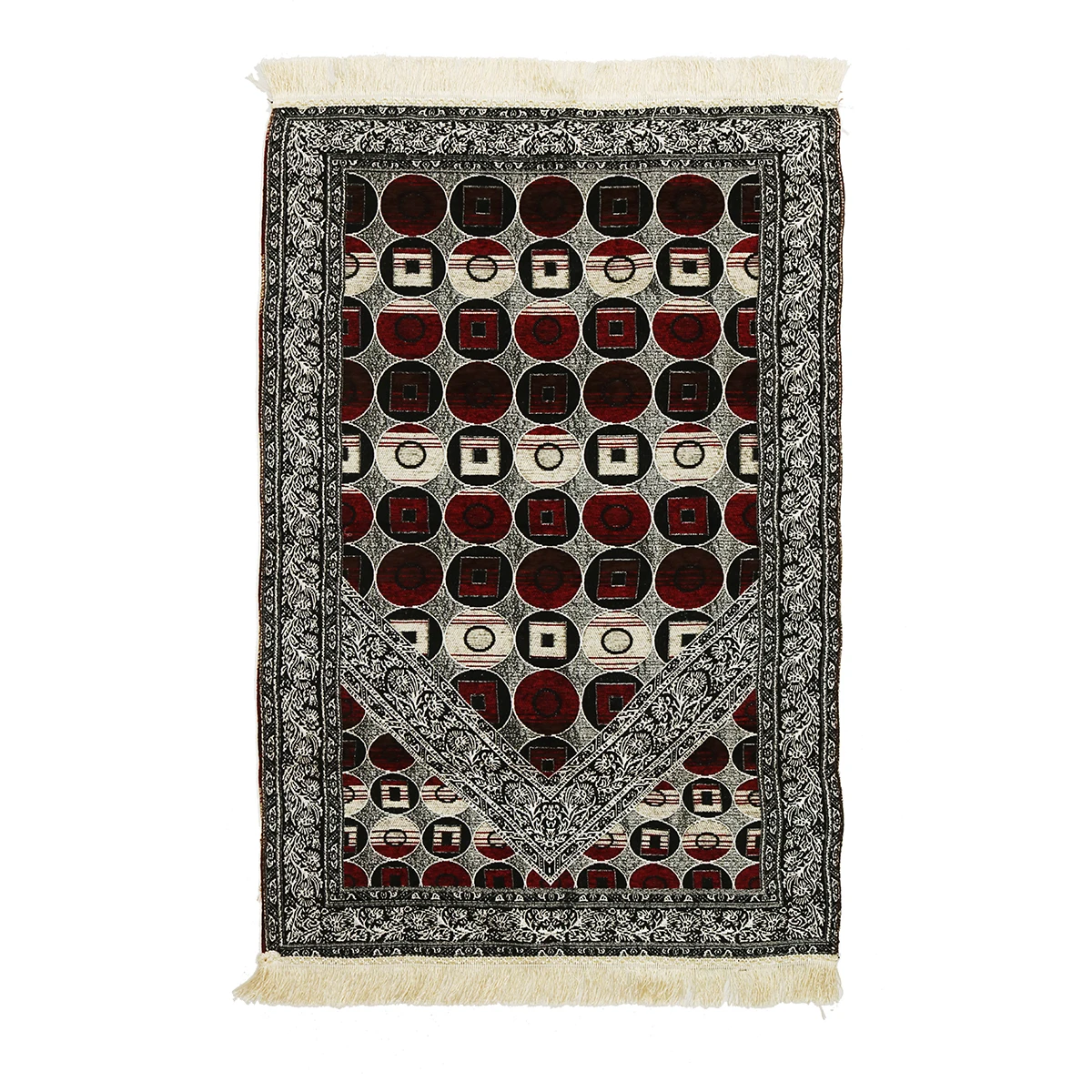 Красный KIWARW, толщина 70x110 см, Исламская мусульманская молитва, коврик, шениль, кисточка, для дома, гостиной, ванной, кухни, декоративный коврик - Цвет: Красный