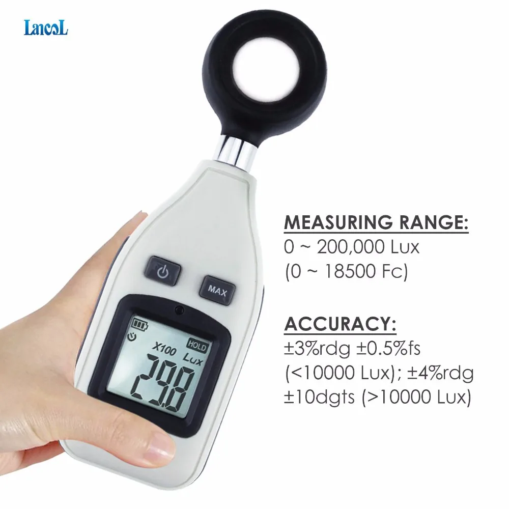 

Lancol Digital Portable Light Lux Meter Illuminance Photometer Light Meter