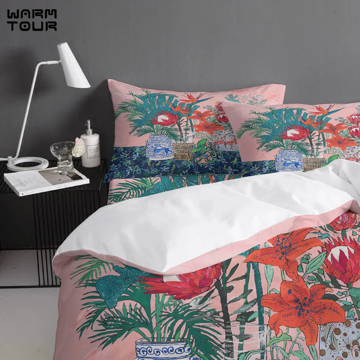 WARMTOUR Duvet Cover The Domesticated Jungle - Floral Still Life Set 4 Piece Bedding For Beds |