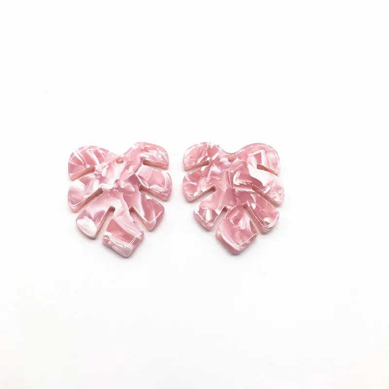 pink Новое поступление! 30x26 мм 50 шт./лот уксусная кислота в форме пера Шарм для серьги аксессуары/детали для серег ювелирных изделий - Цвет: pink