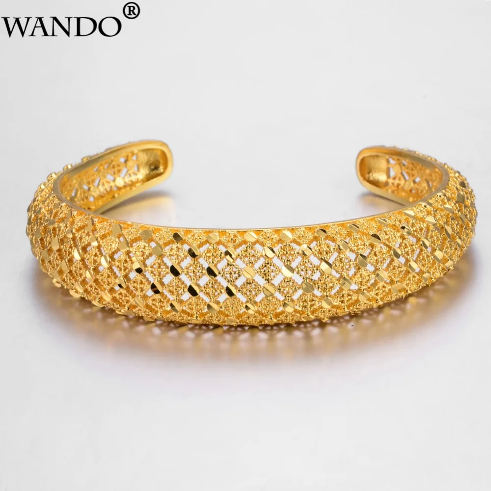 WANDO милый/Романтический медный браслет золотого цвета для женщин свадебный Дубая