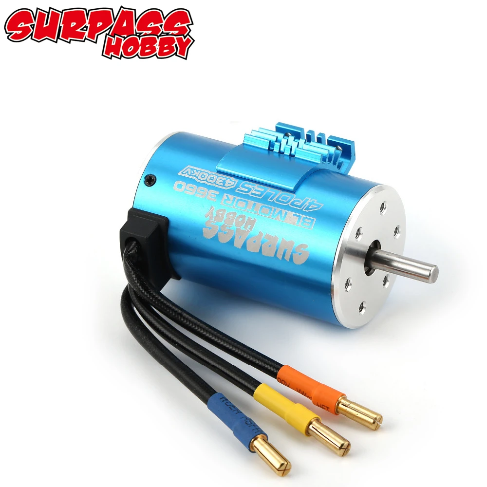 SURPASSHOBBY 3660 4300KV 3T 5 мм бесщеточный двигатель с радиатором для 1/8 RC дистанционного
