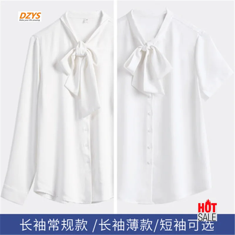 Женская рубашка с бантом и длинным рукавом весеннее платье новинка 2019 Свободный