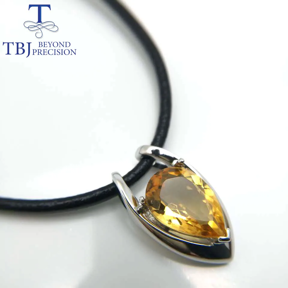 Подвеска в форме буквы TBJ серебряная подвеска V с цитрином nautral подарочной коробке
