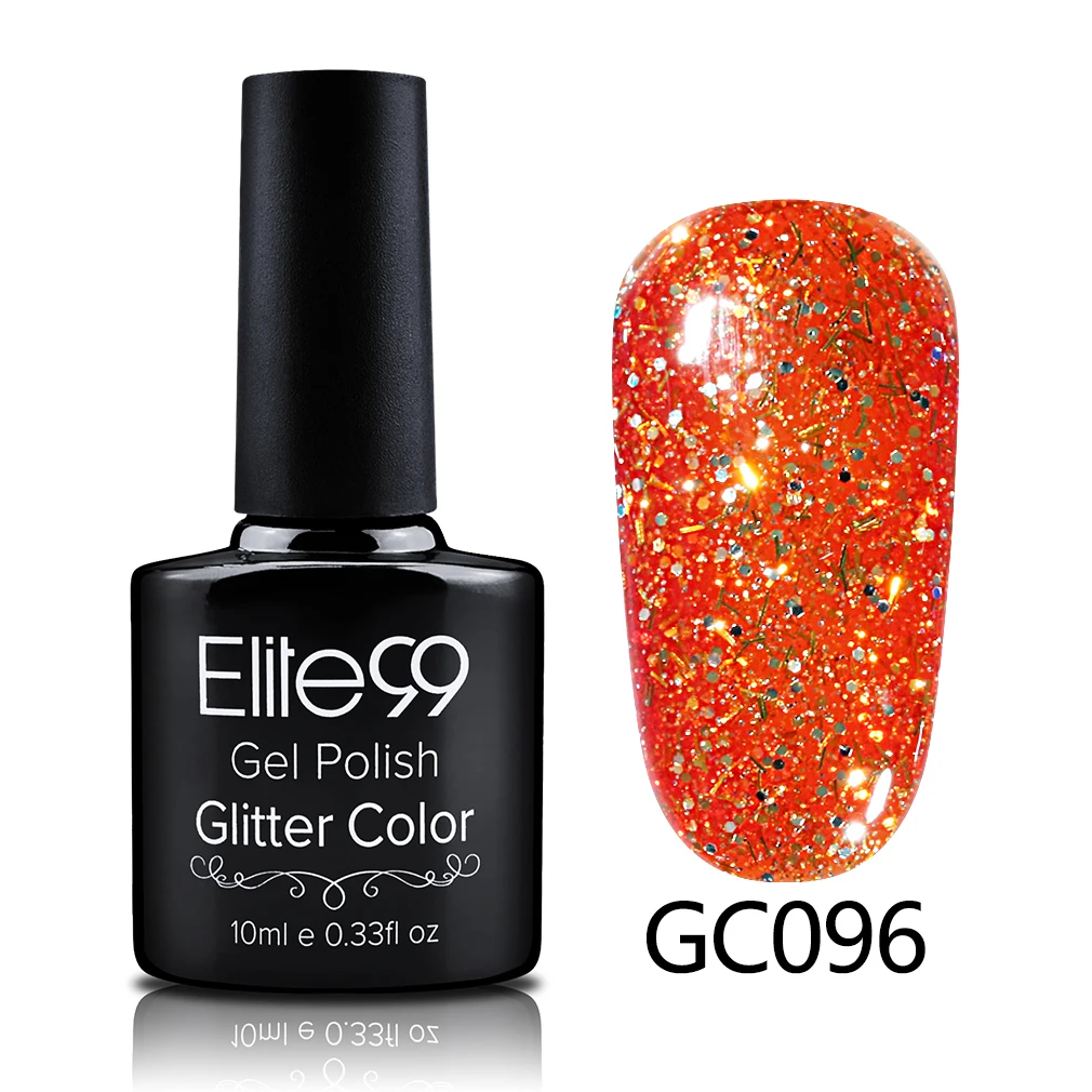 S-GC096 Elite99 10 мл Soak Off блёстки Блеск УФ гель лак Diamond для ногтей гель для ногтей с блестками красота направление Atr - Цвет: S-GC096