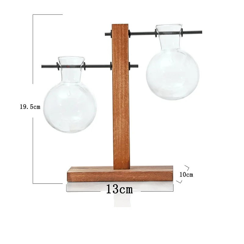 C Креативная прозрачная ваза с гидропонным растением, простая гидропонная деревянная рама, Маленькая ваза для домашнего рабочего стола, украшения, цветочный горшок - Цвет: C