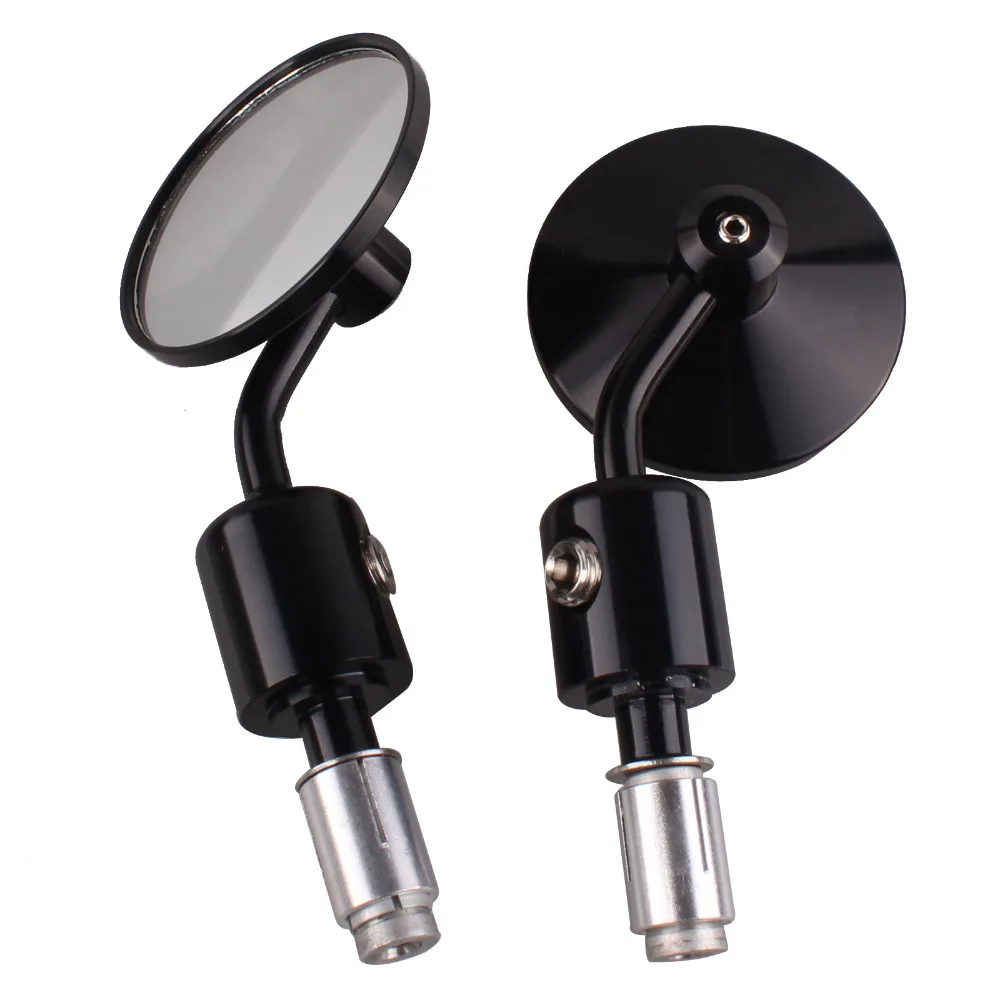 Replacement Motorcycle Aluminum Rear View 3&quot Handle Bar End 7/8&quot Mirrors Round Black Billet handle Mirror Rearview | Автомобили и